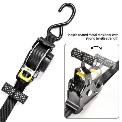 Retractable Ratchet Straps, 2 Pack Self-Winding Tie-Down Straps for Roof Rack, Trailer, Truck Bed and Cargo