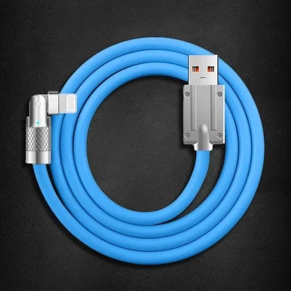180-Degree Rotating Fast Charging Cable, 120W USB-C, Micro USB & Lightning Gaming Charger Cord with Data Sync, 3 Colors