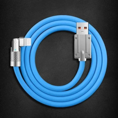 180-Degree Rotating Fast Charging Cable, 120W USB-C, Micro USB & Lightning Gaming Charger Cord with Data Sync, 3 Colors