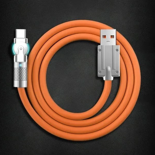 180-degree rotating fast charging cable, coiled