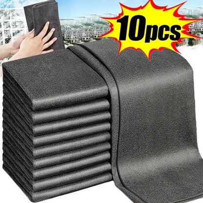 Microfiber Cleaning Cloths, 10 Pack Reusable Streak-Free Towels for Glass, Windows, Car Detailing & Kitchen, Lint-Free Wash Rags