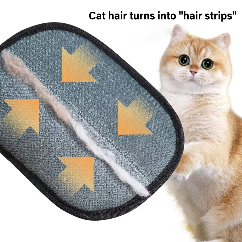 Pet Hair Remover Glove, 2 Pack Dog and Cat Grooming Deshedding Gloves with Textured Massage Mitt for Loose Fur