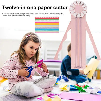 12-in-1 Craft Paper Trimmer, Rotary Paper Cutter with 360-Degree Blade and Measuring Guide for Scrapbooking, Cards & Gift Wrap