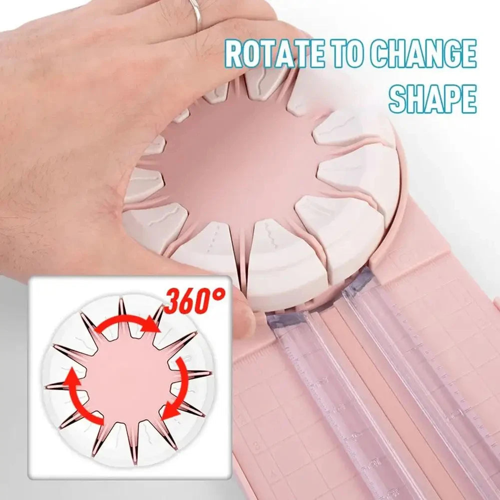 12-in-1 Craft Paper Trimmer, Rotary Paper Cutter with 360-Degree Blade and Measuring Guide for Scrapbooking, Cards & Gift Wrap
