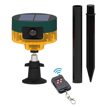 Solar Animal Repeller, 360-Degree Motion Sensor Deterrent with 13 Sounds and Flashing Light for Garden and Yard, 2 Colors