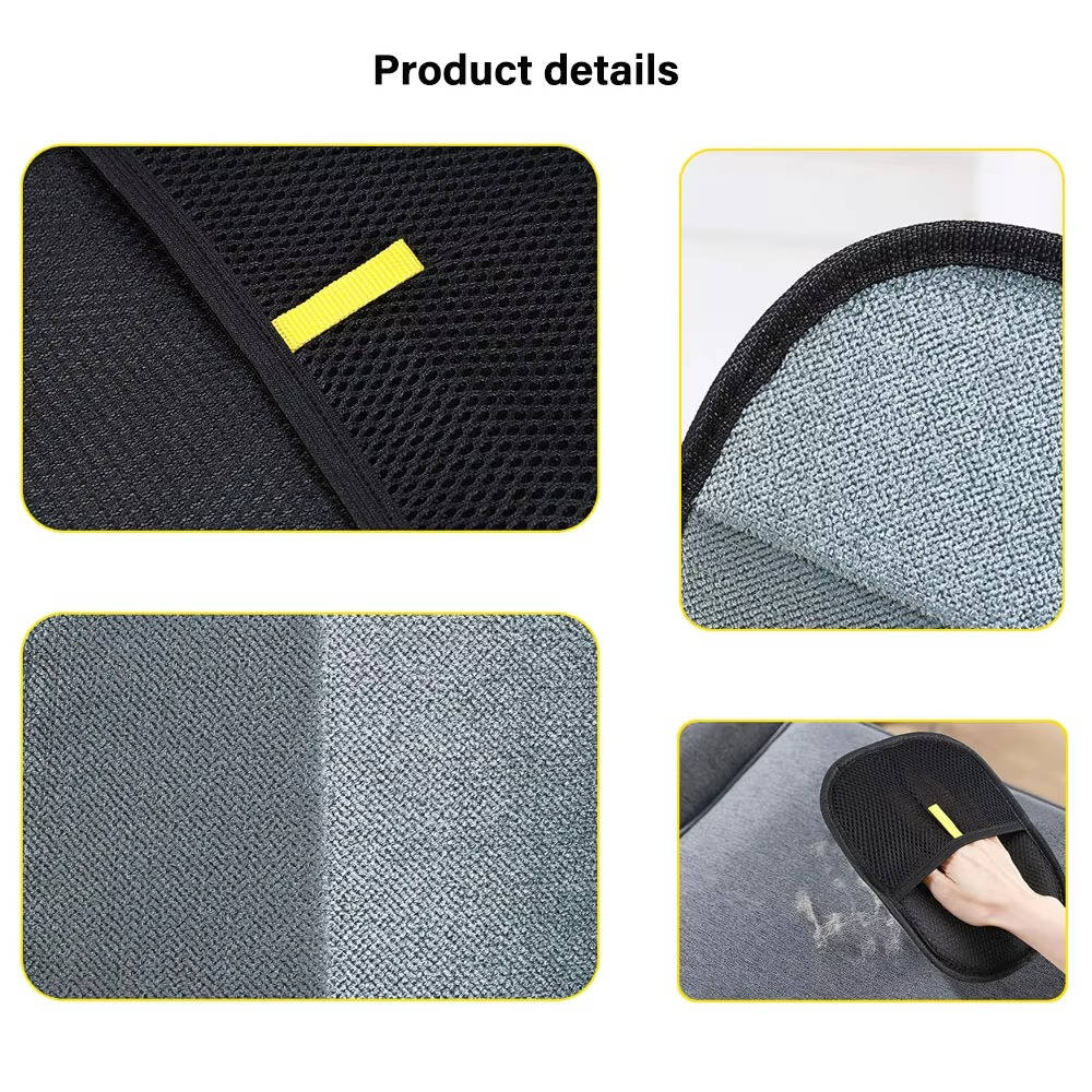 Pet Hair Remover Glove, 2 Pack Dog and Cat Grooming Deshedding Gloves with Textured Massage Mitt for Loose Fur