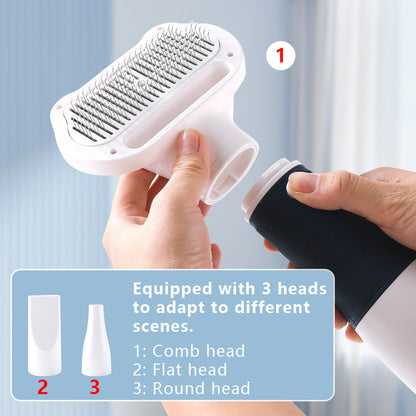 3-in-1 Dog Hair Dryer Brush, Pet Grooming Blow Dryer with Comb and Adjustable Heat for Drying and Styling at Home
