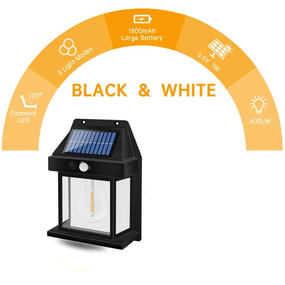 Solar Motion Sensor Wall Light, 2 Pack 600 Lumen Outdoor Waterproof Security Light with 3 Modes for Walls & Walkways