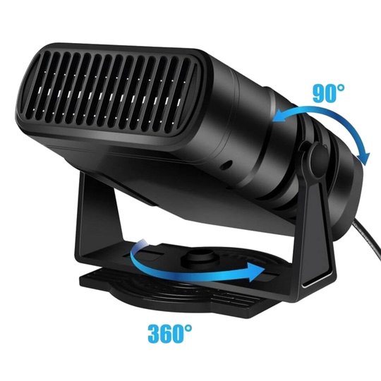 Portable Car Heater, 12V Plug-In Fast Heating Fan and Windshield Defroster for Cars, Trucks & RVs, Compact Winter Cabin Warmer