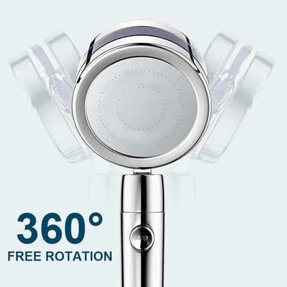 360 High-Pressure Shower Head, Water-Saving Handheld Shower Head with Filter and Massage Spray for Low Pressure, 5 Colors
