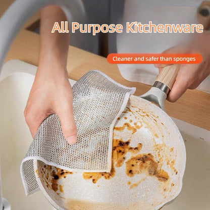 Steel Wire Cleaning Cloths, 20 Pack Double-Layer Metal Scrubber Dishcloths for Pots, Pans and Non-Stick Cookware