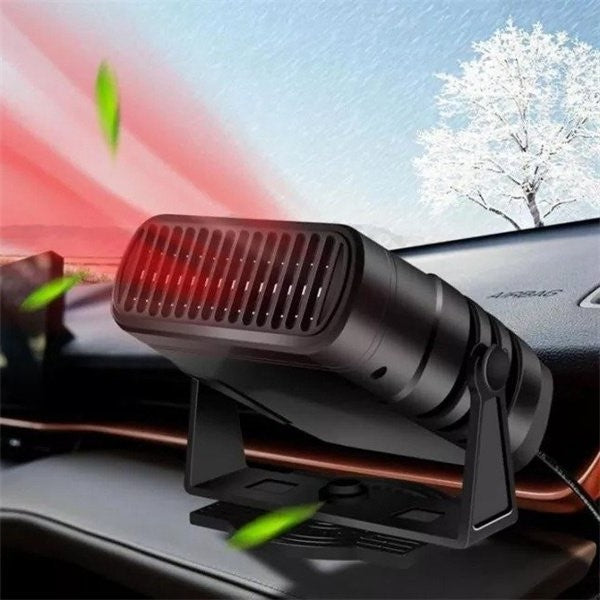 Portable Car Heater, 2 Pack 12V Plug-In Heating and Cooling Fan with Fast Defrost and 360-Degree Rotation for Cars