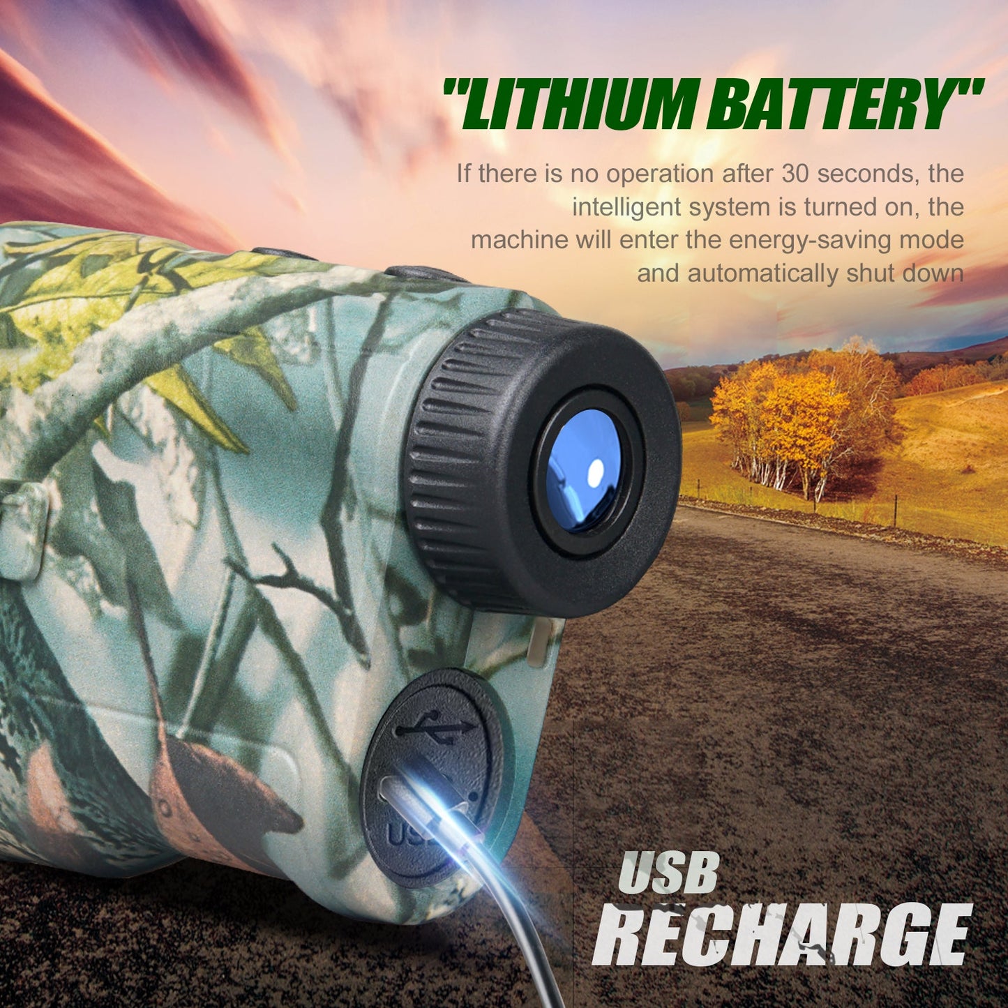 Laser Hunting Range Finder, 1000 Yard Rangefinder with 6.5X Magnification, 7 Modes & USB-C, Rainproof for Bow and Rifle Hunting