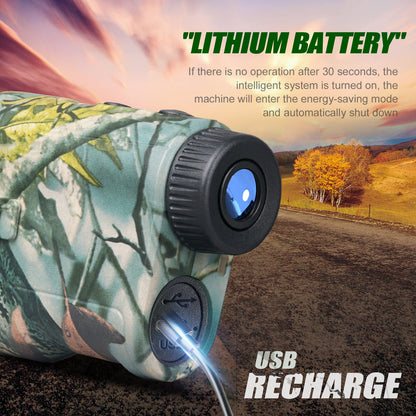 Laser Hunting Range Finder, 1000 Yard Rangefinder with 6.5X Magnification, 7 Modes & USB-C, Rainproof for Bow and Rifle Hunting
