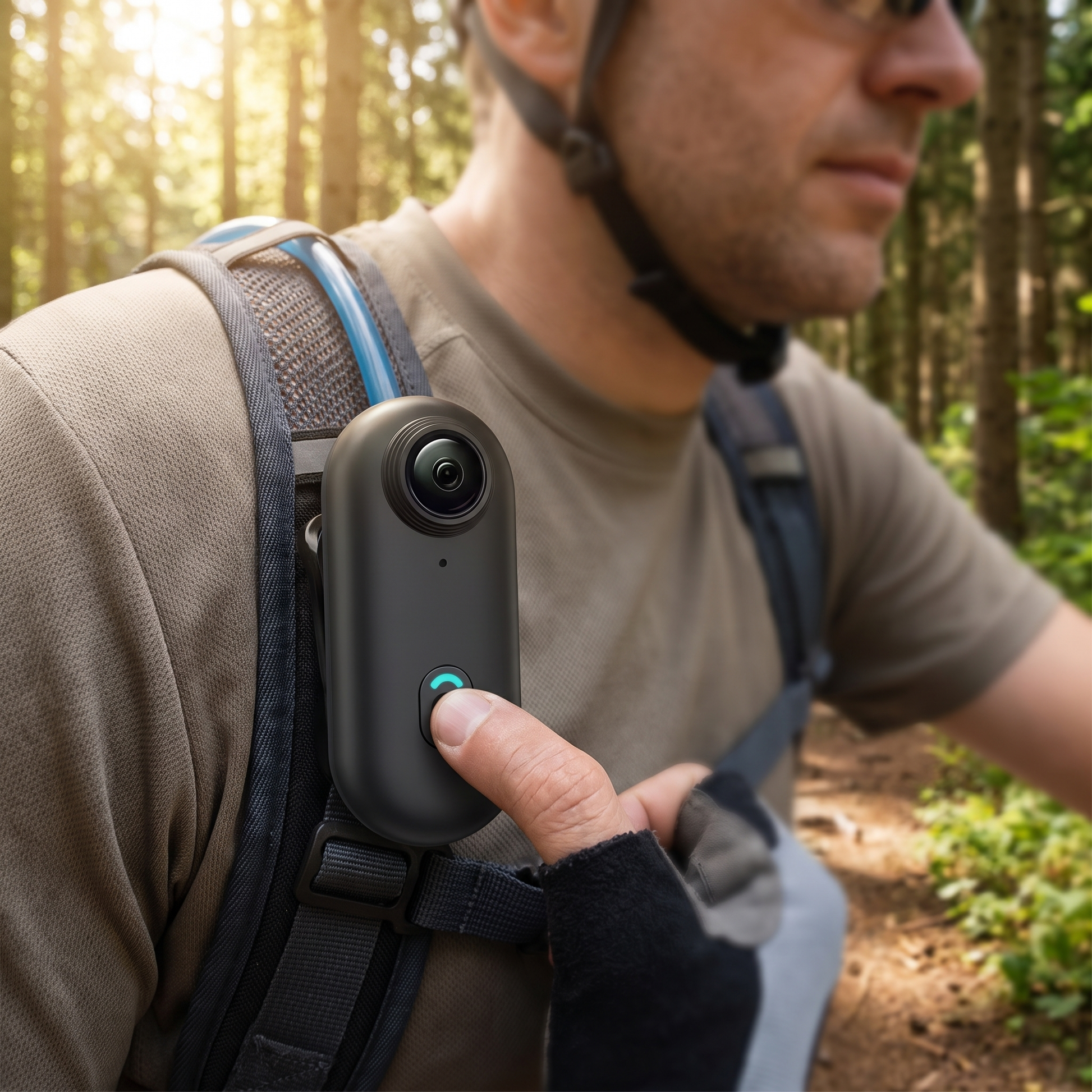 4K Action Camera — sunlit summer forest trail — real-scene lifestyle v4