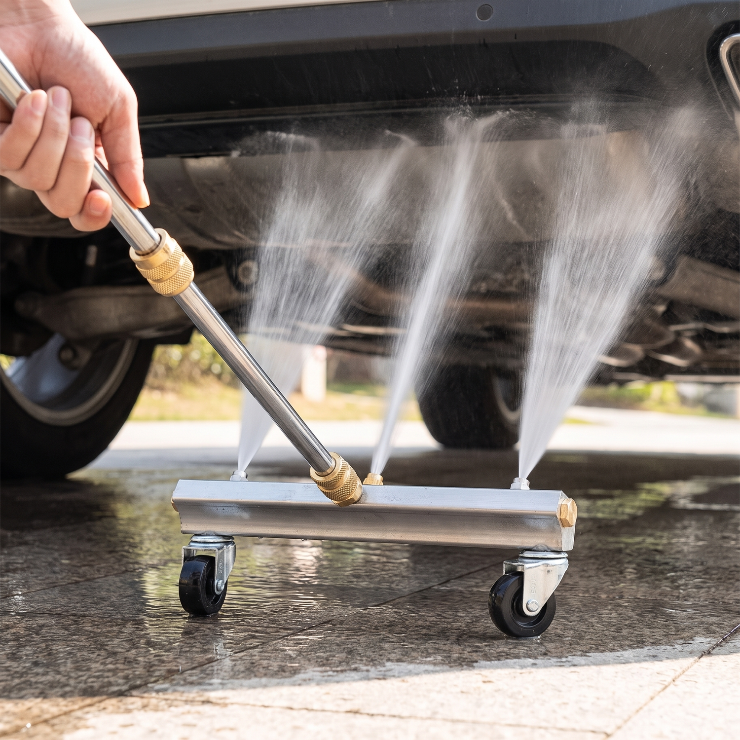 Under car pressure washer attachment