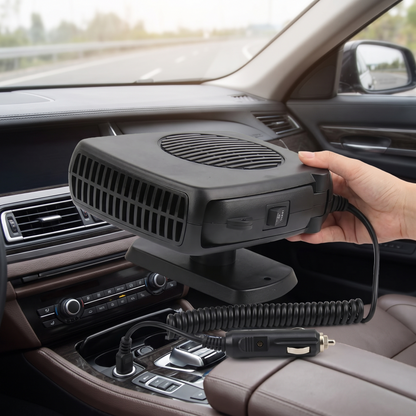 Ceramic Car Heater Fan — inside a real car cabin — real-scene lifestyle v4