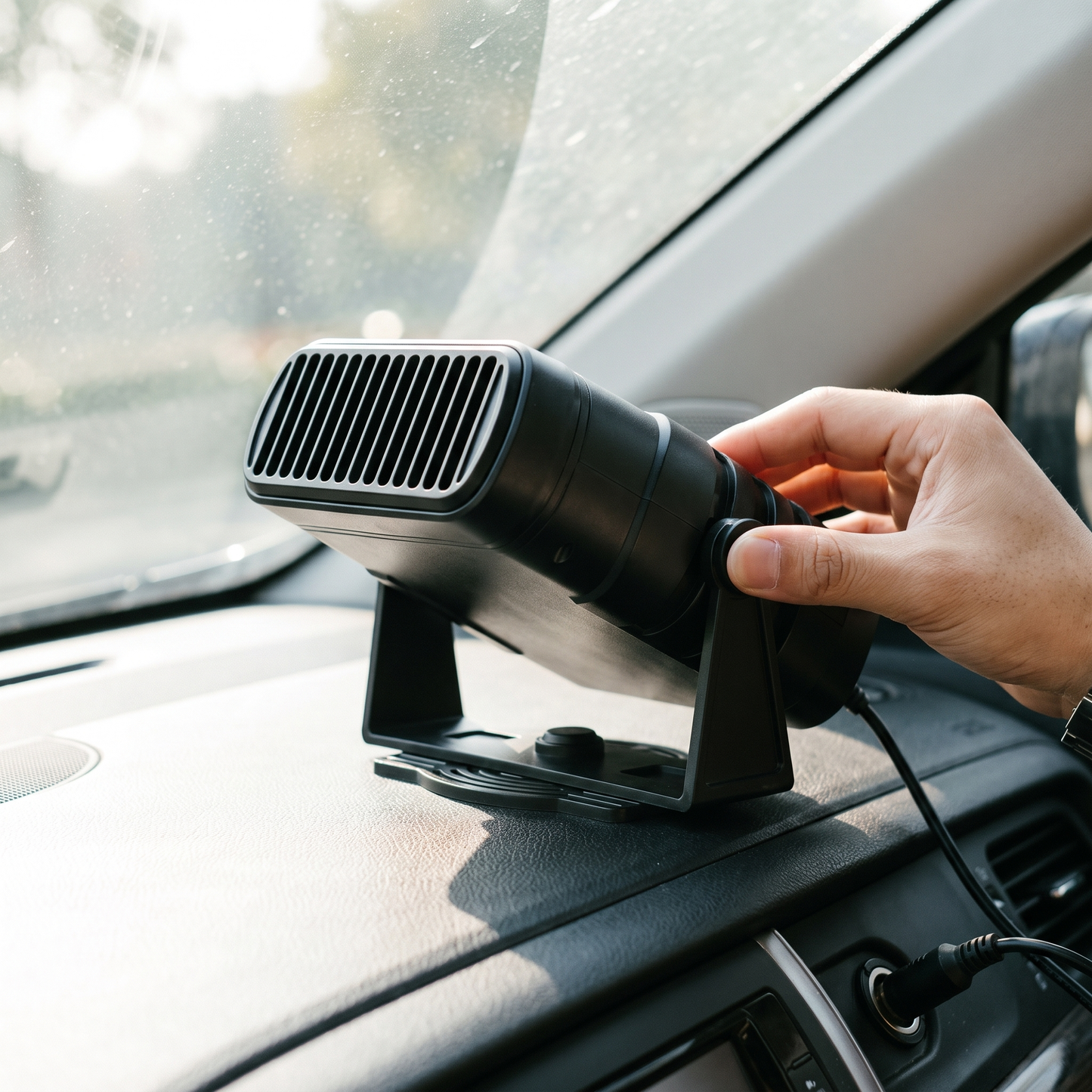 Portable Car Heater — inside a real car — real-scene lifestyle v4