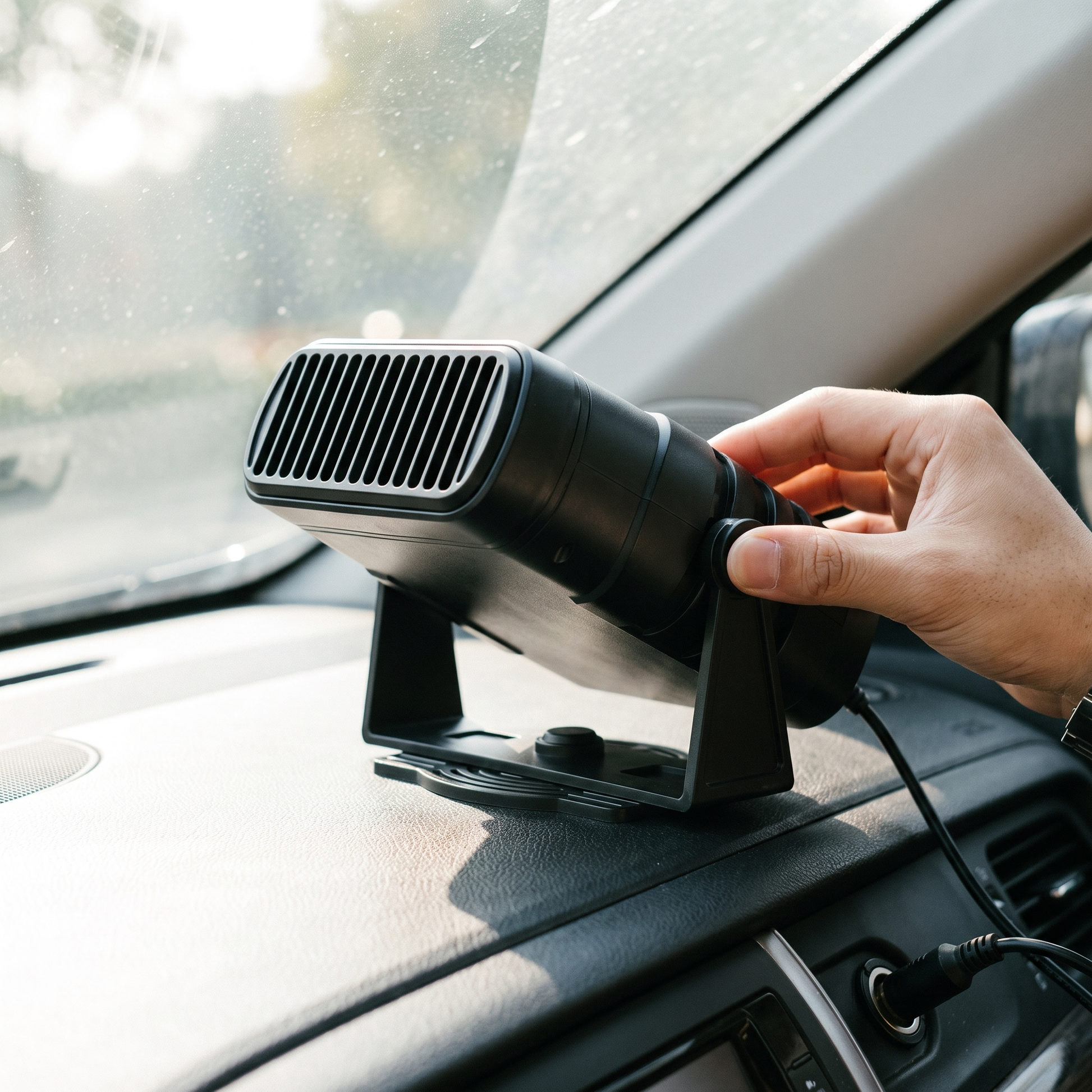 Portable Car Heater — inside a real car — real-scene lifestyle v4