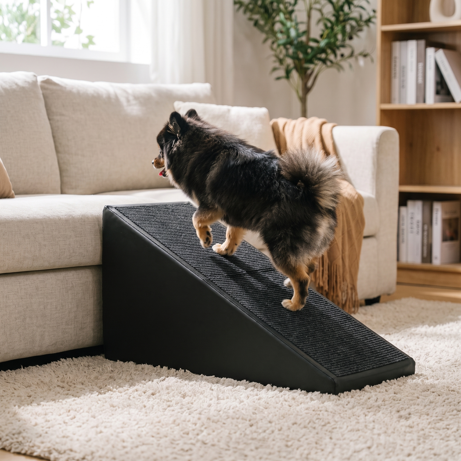 Convertible Dog Ramp — living room — real-scene lifestyle v4