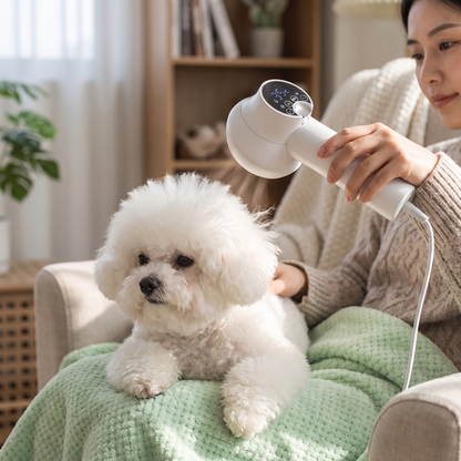 Pet Grooming Hair Dryer — living room — real-scene lifestyle v4