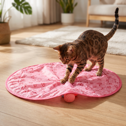 Interactive Cat Toy — sunlit living room floor — real-scene lifestyle v4