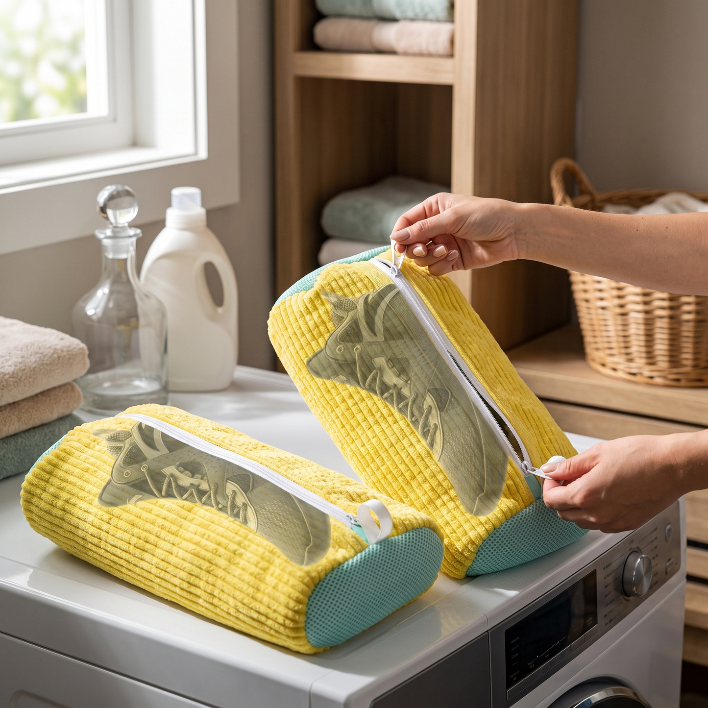 Shoe Washing Bag — laundry room — real-scene lifestyle v4
