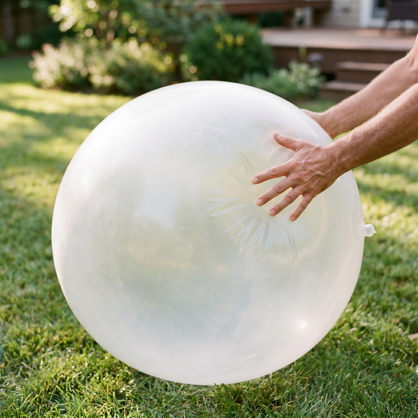 Giant Jelly Balloon Ball — 3 set — sunny backyard lawn — real-scene lifestyle v4