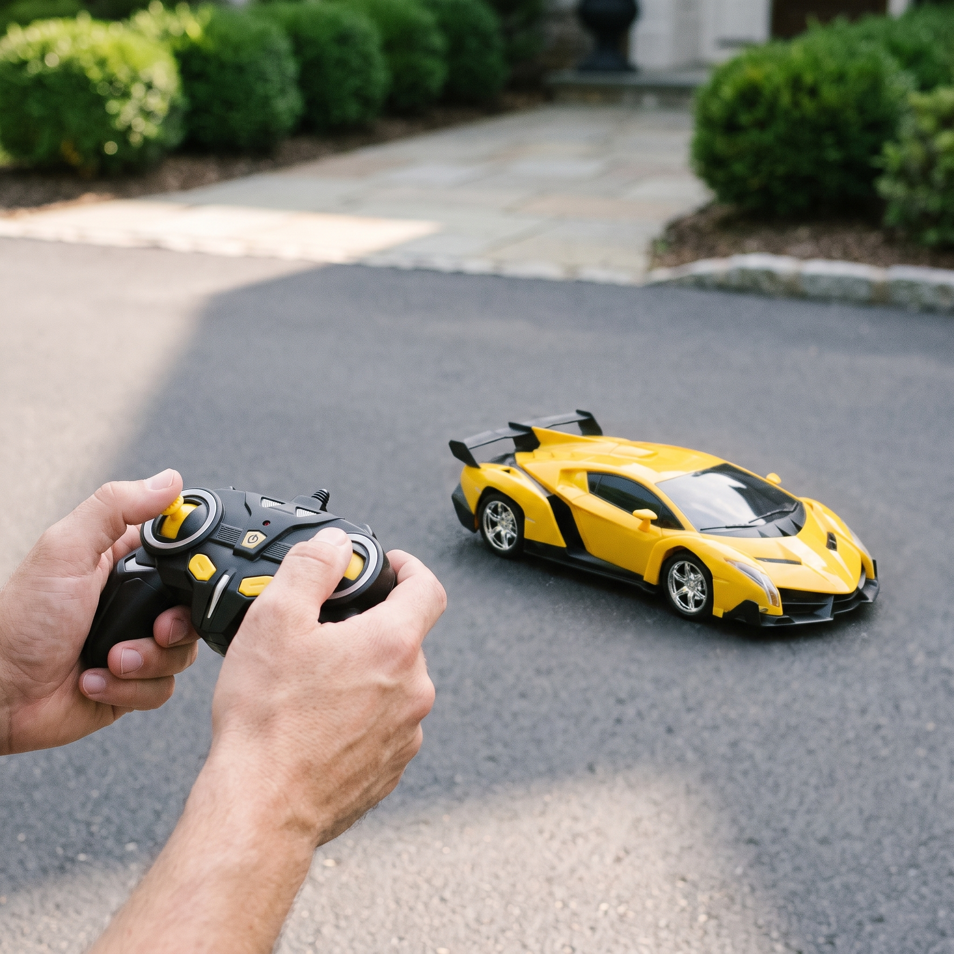 Transforming Remote Control Car — driveway/pavement — real-scene lifestyle v4