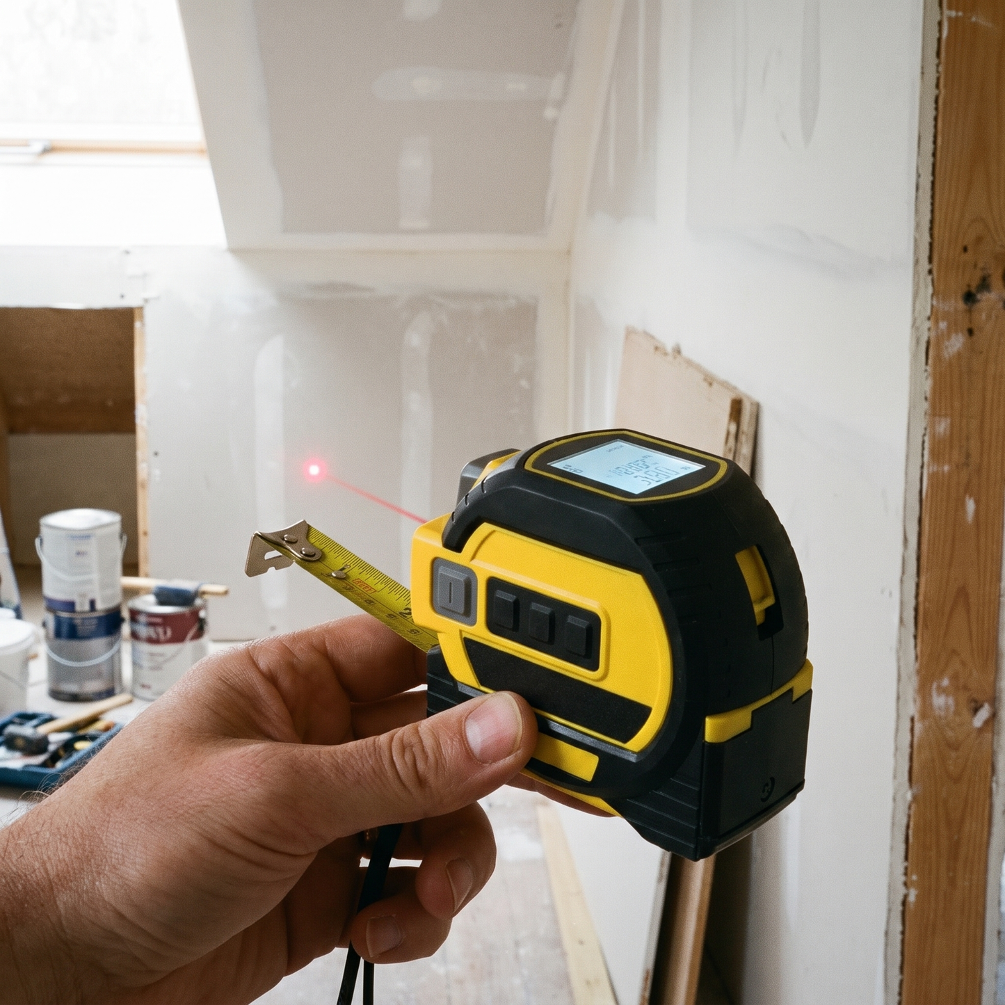Infrared Laser Tape Measure — home room mid-DIY — real-scene lifestyle v4