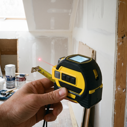Infrared Laser Tape Measure — home room mid-DIY — real-scene lifestyle v4