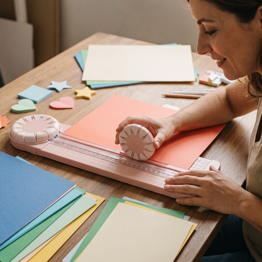 Craft Paper Trimmer — craft desk cutting paper — real-scene lifestyle v4