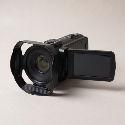 4K Vlogging Camcorder with 3-Inch 270-Degree Flip Screen and Infrared Night Vision for YouTube, Travel and Vlogging