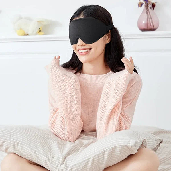 3D Memory Foam Sleep Mask, Contoured Blackout Eye Mask for Sleeping and Travel, Breathable and Adjustable, 3 Colors