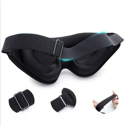 3D Memory Foam Sleep Mask, Contoured Blackout Eye Mask for Sleeping and Travel, Breathable and Adjustable, 3 Colors