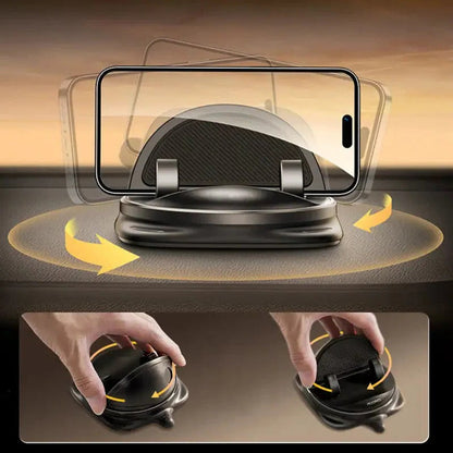 Rotating Car Phone Holder, 360-Degree Dashboard and Air Vent Mount for Phones 4 to 6.5 Inches, Tool-Free Install
