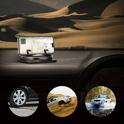 Rotating Car Phone Holder, 360-Degree Dashboard and Air Vent Mount for Phones 4 to 6.5 Inches, Tool-Free Install