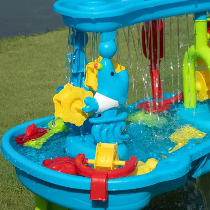 Sand and Water Table for Kids, Outdoor Sensory Play Table with Sand, Water and Accessory Sections for Toddlers