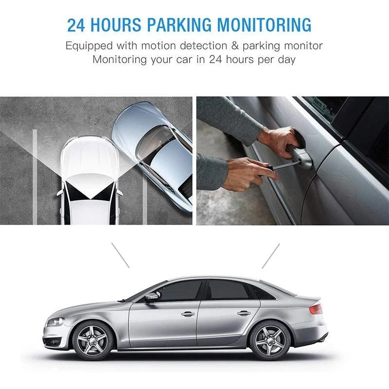 Front and Rear Dash Cam, Full HD 1080p Car Camera with 4-Inch Screen, 170-Degree Wide Angle, Loop Recording & G-Sensor