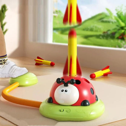 3-in-1 Active Play Toy Set, Kids Jumping, Ring Toss and Rocket Launcher Game for Toddlers, Indoor and Outdoor Play