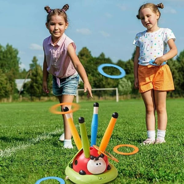 3-in-1 Active Play Toy Set, Kids Jumping, Ring Toss and Rocket Launcher Game for Toddlers, Indoor and Outdoor Play