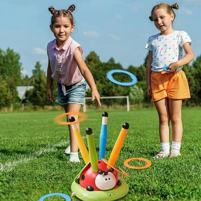 3-in-1 Active Play Toy Set, Kids Jumping, Ring Toss and Rocket Launcher Game for Toddlers, Indoor and Outdoor Play