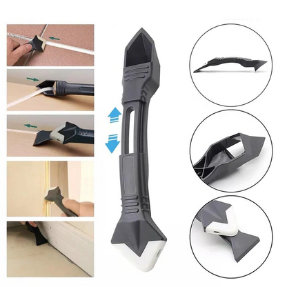 3-in-1 Silicone Caulk Remover Tool, Caulking Removal, Scraper and Finishing Kit for Bathroom, Sink and Window Sealant