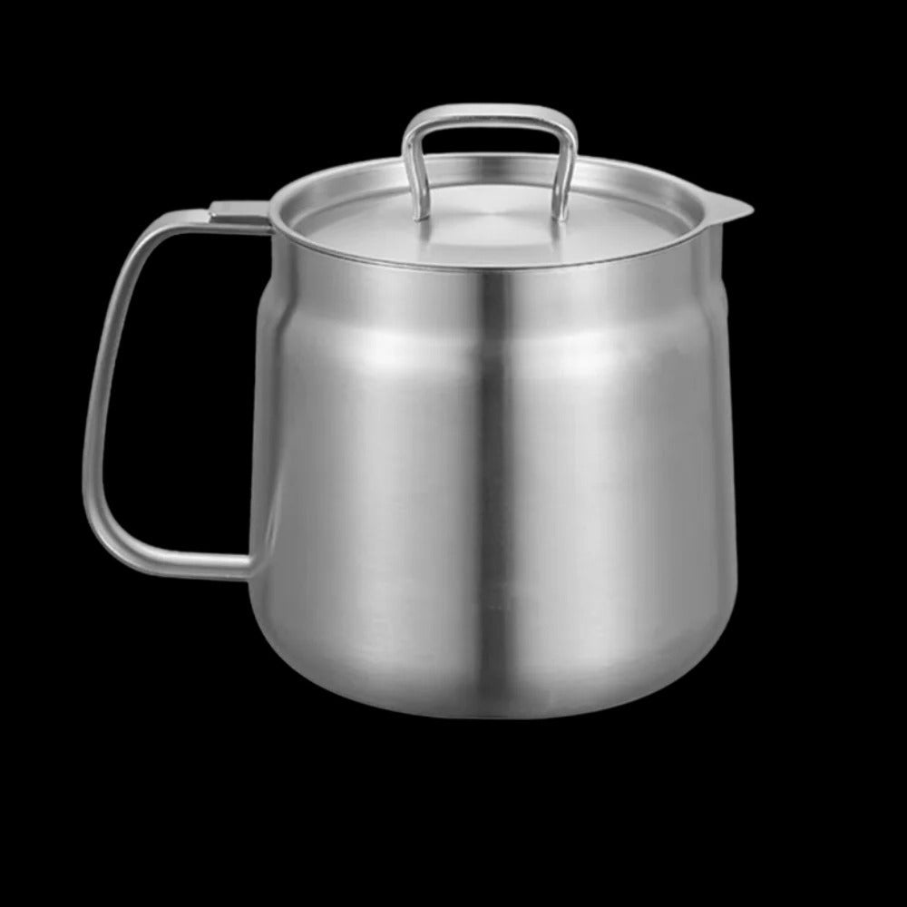 2-in-1 Deep Frying Pot with Oil Strainer, Stainless Steel Fryer Pot with Built-In Filter for Home Deep Frying