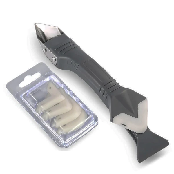3-in-1 Silicone Caulk Remover Tool, Caulking Removal, Scraper and Finishing Kit for Bathroom, Sink and Window Sealant