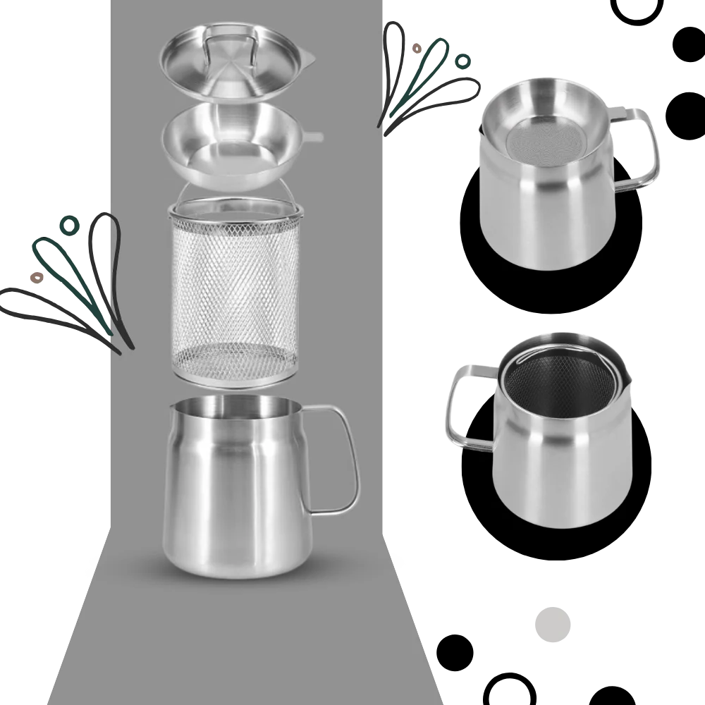 2-in-1 Stainless Steel Frying Pot with Strainer, Deep Fryer Pot with Built-In Oil Filter Net and Heat-Resistant Handle