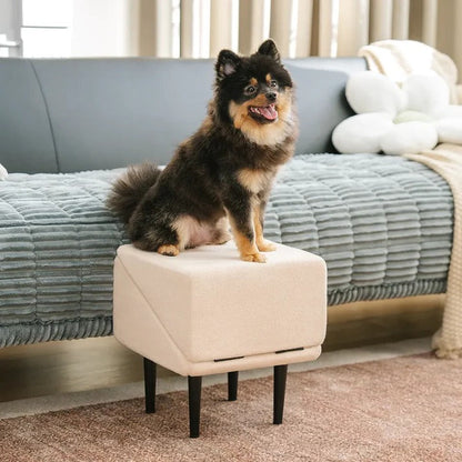 2-in-1 Convertible Dog Ramp and Step Stool, Foldable Non-Slip Pet Ramp for Couch, Bed and Car, Senior Dogs, 3 Colors