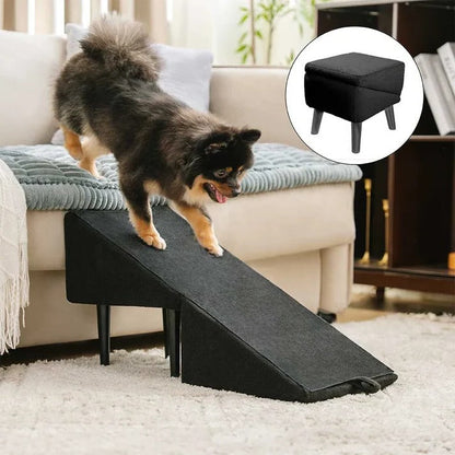 2-in-1 Convertible Dog Ramp and Step Stool, Foldable Non-Slip Pet Ramp for Couch, Bed and Car, Senior Dogs, 3 Colors