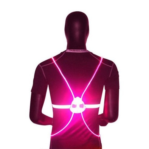 Reflective LED Safety Vest, Rechargeable High-Visibility Light-Up Vest for Night Running, Cycling and Dog Walking, 5 Colors