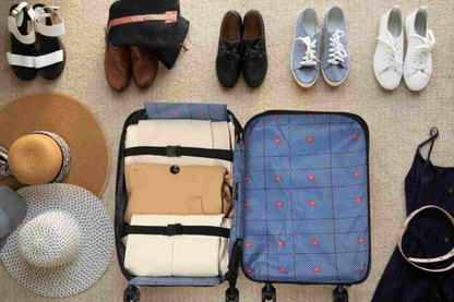Foldable Spinner Suitcase, Collapsible Hardshell Checked Luggage with Spinner Wheels and Lock, Space-Saving, 4 Colors